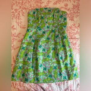 Lilly pulitzer alligator strapless dress.
